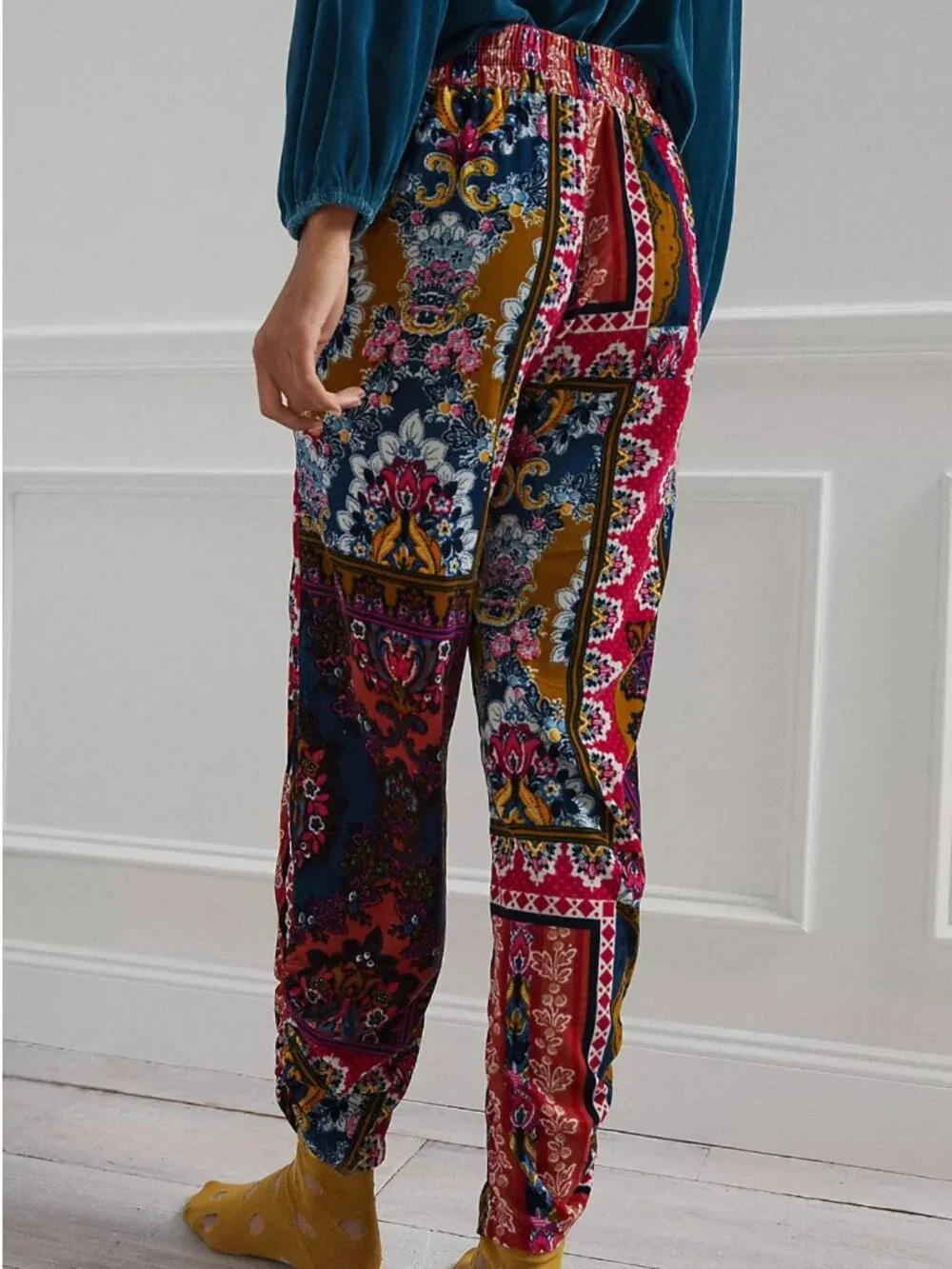 Anthropologie Multicolor Zadie Velvet Patchwork Sleep Pants Size XS 8583